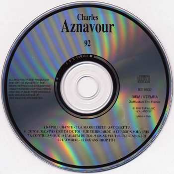 CD Charles Aznavour: Aznavour 92