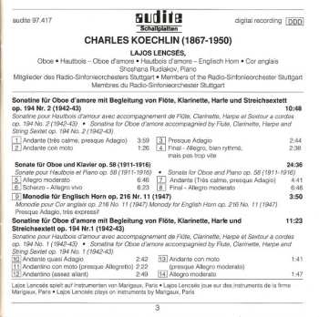 CD Radio-Sinfonieorchester Stuttgart: Œuvres Pour Hautbois, Hautbois D'Amour, Cor Anglais = Werke Für Oboe, Oboe d'Amore, Englisch Horn