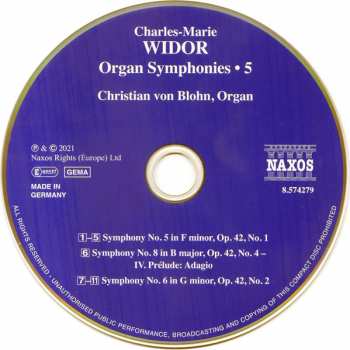 CD Charles-Marie Widor: Organ Symphonies • 5