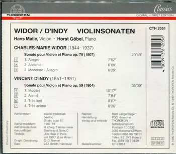 CD Charles-Marie Widor: Sonate Op. 79 Für Violine Und Klavier / Sonate Op. 59 Für Violine Und Klavier