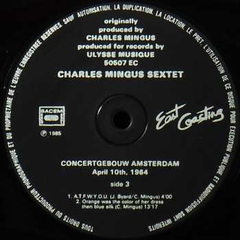 CD Charles Mingus Sextet: East Coasting +2