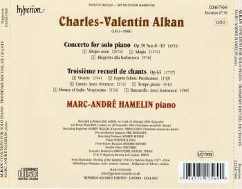 CD Charles-Valentin Alkan: Concerto For Solo Piano / Troisième Recueil De Chants