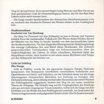 CD Takako Nishizaki: The Butterfly Lovers / Parting Of The Newly Wedded / Love In Spring / Street Musician