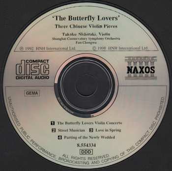 CD Takako Nishizaki: The Butterfly Lovers / Parting Of The Newly Wedded / Love In Spring / Street Musician