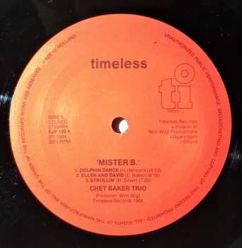 LP Chet Baker Trio: Mr. B