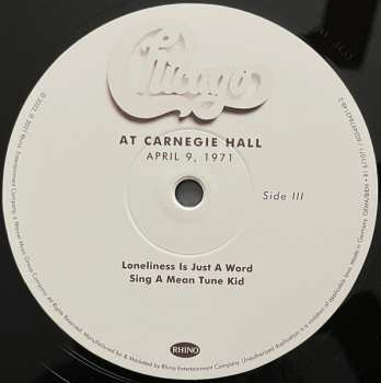 3LP/Caja Chicago: At Carnegie Hall - April 9, 1971 LTD