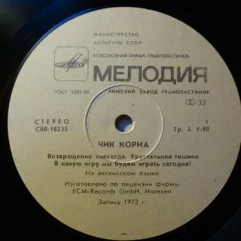 LP Chick Corea: Возвращение Навсегда