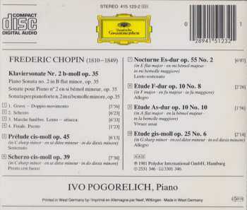 CD Frédéric Chopin: Chopin Recital. Piano Sonata No. 2 - Klaviersonate Nr. 2 Op. 35 - Prélude - Scherzo - Nocturnes - Etudes