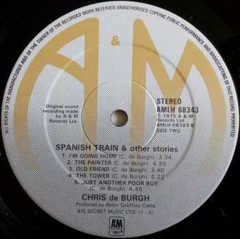 LP Chris de Burgh: Spanish Train And Other Stories