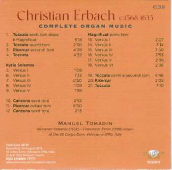 9CD/Caja Manuel Tomadin: Complete Organ Music