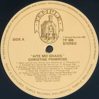 LP Christine Primrose: Aite Mo Ghaoil