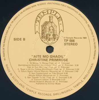 LP Christine Primrose: Aite Mo Ghaoil