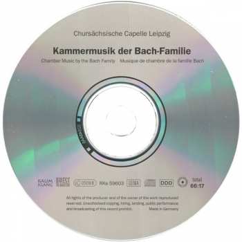 CD Chursächsische Capelle Leipzig: Kammermusik der Bach-Familie