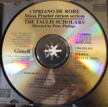 CD The Tallis Scholars: Missa Praeter Rerum Seriem
