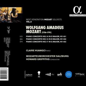 CD Wolfgang Amadeus Mozart: Mozart: Piano Concertos Nos 15, 16, 17 (KV 450, 451, 453)