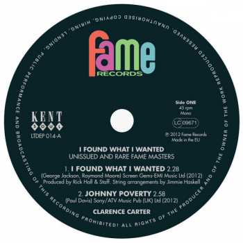 SP Clarence Carter: I Found What I Wanted (Unissued And Rare Fame Masters)