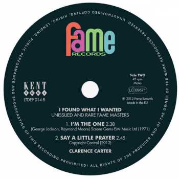 SP Clarence Carter: I Found What I Wanted (Unissued And Rare Fame Masters)