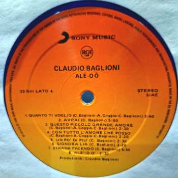 2LP Claudio Baglioni: Alé-oó