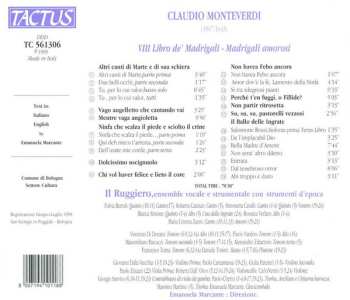 CD Claudio Monteverdi: VIII Libro  De' Madrigali - Madrigali Amorosi