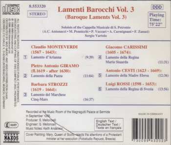 CD Claudio Monteverdi: Lamenti Barocchi Vol. 3 (Baroque Laments Vol. 3)