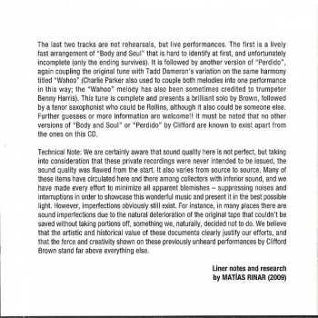 CD Clifford Brown: The Lost Rehearsals 1953-1956