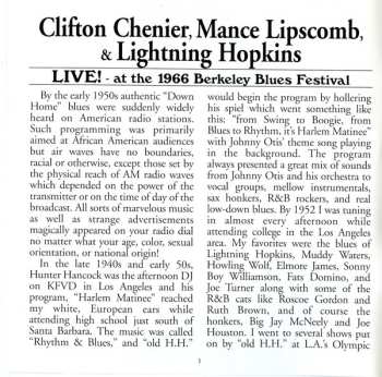CD Lightnin' Hopkins: Live! At The 1966 Berkeley Blues Festival
