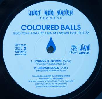 LP Coloured Balls: Rock Your Arse Off! Live At Festival Hall 10 Nov. 72