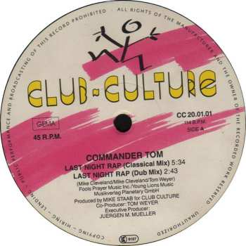 LP Commander Tom: Last Night Rap