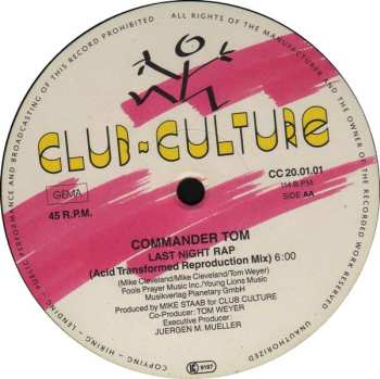 LP Commander Tom: Last Night Rap