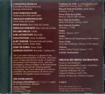 CD Concentus Musicus Wien: Instrumental Music Of The Year 1600 Of France, England, Italy, And Germany