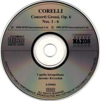 CD Arcangelo Corelli: Concerti Grossi Op. 6, Nos. 1 - 6