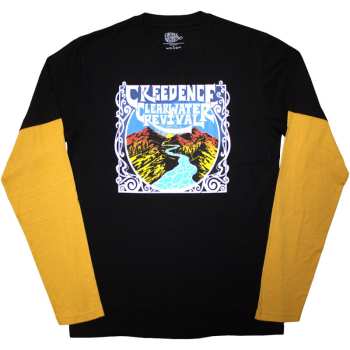 Mercancía Creedence Clearwater Revival: Creedence Clearwater Revival Unisex Layered Long Sleeve T-shirt: River (black & Yellow) (small) S