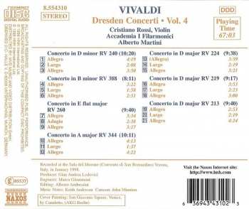 CD Alberto Martini: Vivaldi Dresden Concerti Vol. 4