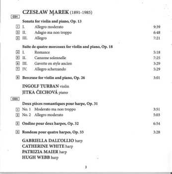 2CD Czeslaw Marek: Chamber Works & Piano Music
