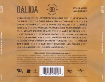 CD Dalida: Pour Vous Au Québec