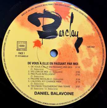 LP Daniel Balavoine: De Vous À Elle En Passant Par Moi