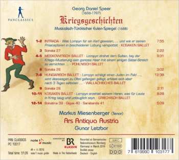 CD Ars Antiqua Austria: Kriegsgeschichten - Musikalisch Türkischer Eulen Spiegel