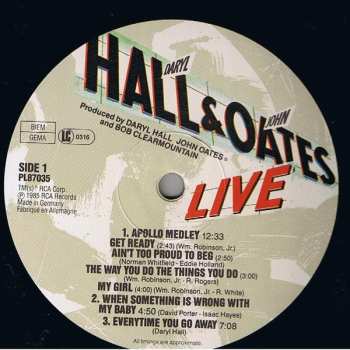 LP Daryl Hall & John Oates: Live At The Apollo