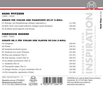 CD Hans Pfitzner: Inspiration - Violinsonaten Von Pfitzner Und Busoni