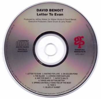 CD David Benoit: Letter To Evan