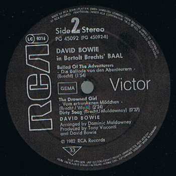 LP David Bowie: David Bowie In Bertolt Brecht's Baal