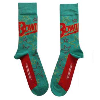 Mercancía David Bowie: David Bowie Unisex Ankle Socks: Stars Outline (green) (uk Size 4 - 7) 36 - 42