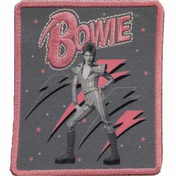 Merch David Bowie: Aplicación Pink Flash Woven Logo David Bowie