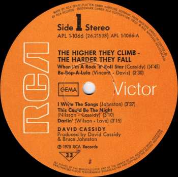 LP David Cassidy: The Higher They Climb - The Harder They Fall