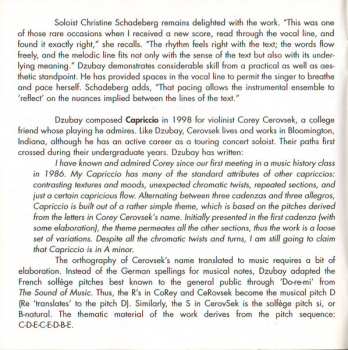 CD David Dzubay: Dancesing In A Green Bay (Chamber Music Of David Dzubay)