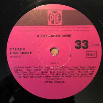 LP David Garrick: A Boy Called David