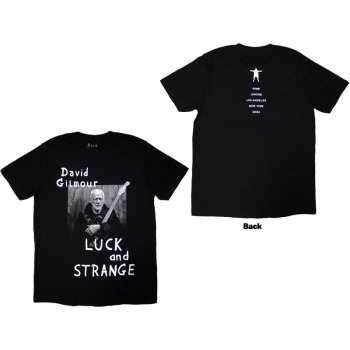 Mercancía David Gilmour: David Gilmour Unisex T-shirt: Luck & Strange Portrait (black) (back Print & Ex-tour) (small) S