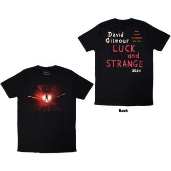 Mercancía David Gilmour: David Gilmour Unisex T-shirt: Luck & Strange Stage Shot (black) (back Print & Ex-tour) (small) S