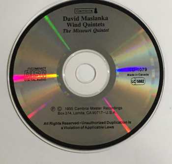 CD David Maslanka: Wind Quintets