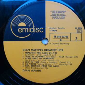 LP Dean Martin: Dean Martin's Greatest Hits